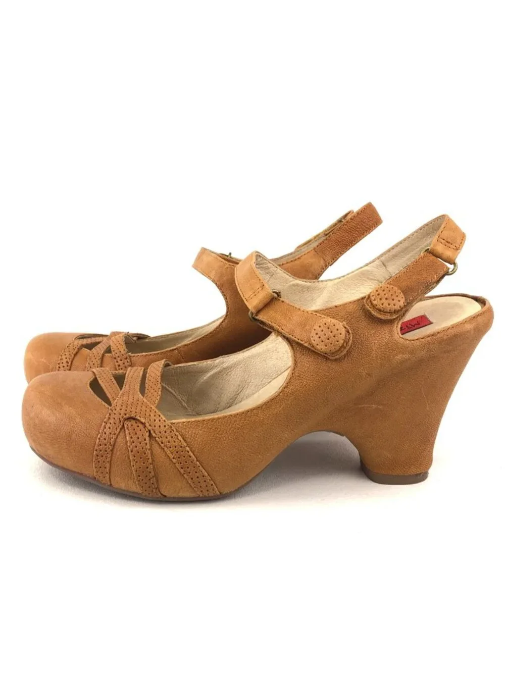 Miz Mooz Jillian Tan Leather Medium Heel Pumps 7.5